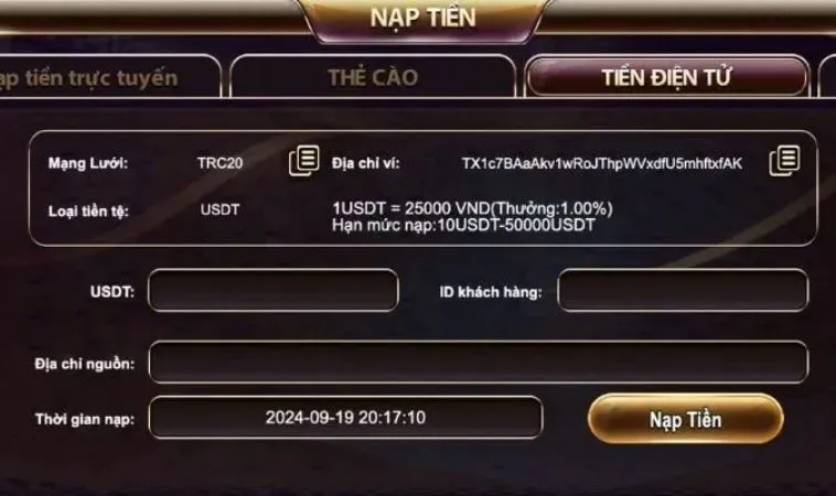Cách Nạp Tiền KU68 Nhanh Chóng Và An Toàn – Hướng Dẫn Chi Tiết Từ A Đến Z 2 Giao diện Nạp Tiền KU68