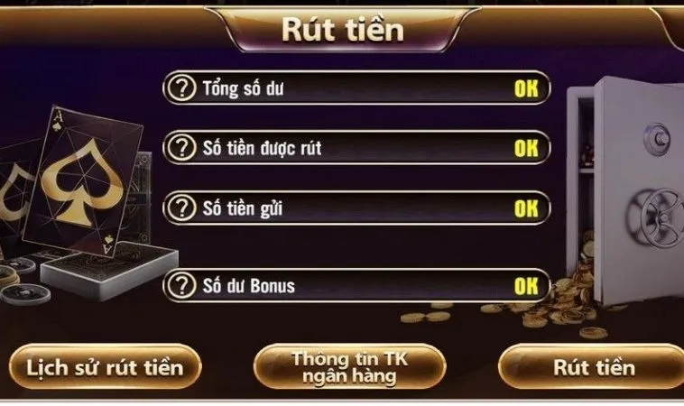 Hướng Dẫn Rút Tiền KU68 Nhanh Chóng, An Toàn Và Hiệu Quả 2 Giao diện Rút Tiền KU68